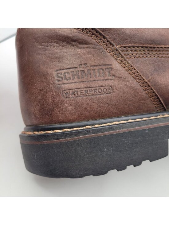 Schmidt Workwear Waterproof Work Boots Leather Men\'s Size 12 Brown READ main image 6